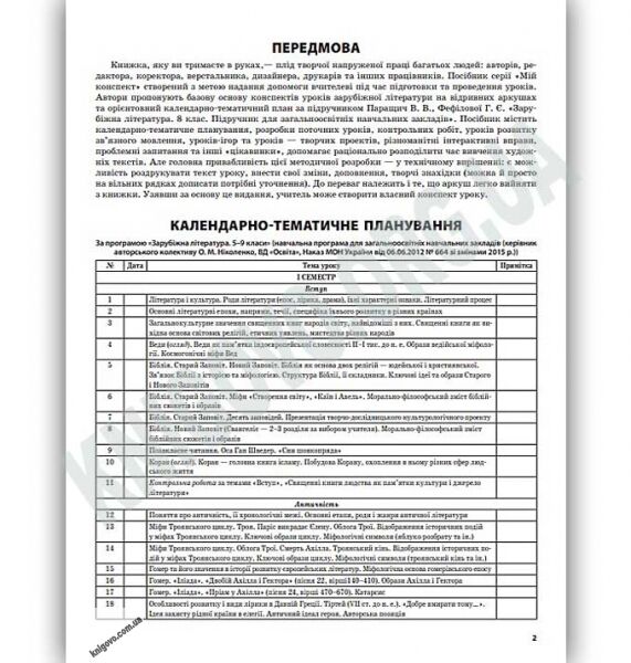 Мій конспект Зарубіжна література 8 клас Нова програма За підручником В. Паращич Авт: Коновалова М. Вид: Основа - фото 3