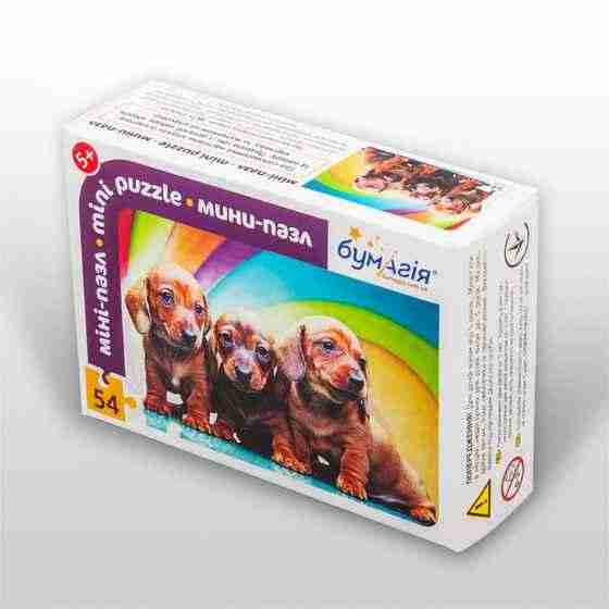 Мини-пазл 54 элемента Код: PZ-1401 Собаки и щенки Бумагия Мини-пазл 54 элемента Код: PZ-1401 Собаки и щенки Бумагия