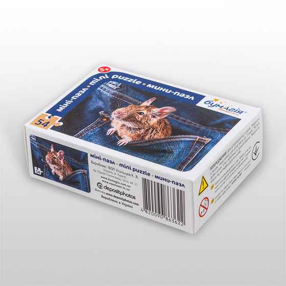 Мини-пазл 54 элемента Грызуны Тушканчик Бумагия - фото 2