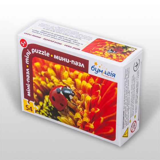 Мини-пазл 54 элемента Насекомые Бумагия Божья коровка - фото 1