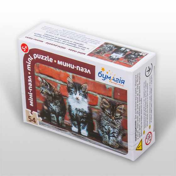 Мини-пазл 54 элемента Код: PZ-1501 Кошки и котята Бумагия - фото 1
