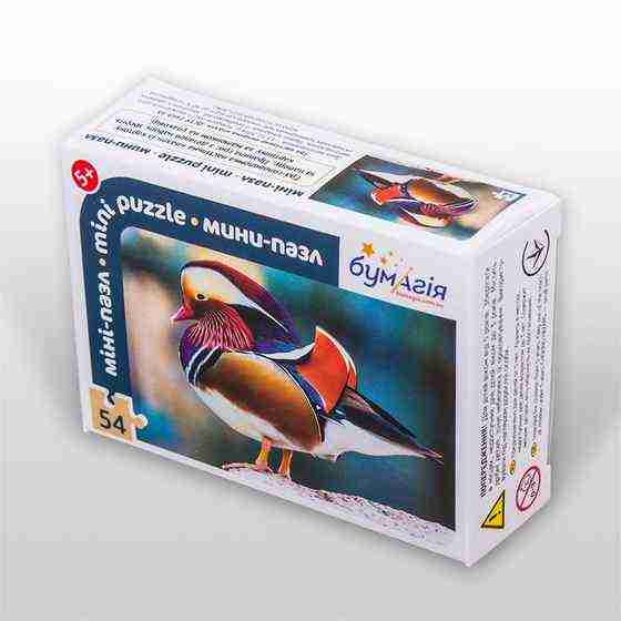 Мини-пазл 54 элемента Утка мандаринка Птицы Бумагия Мини-пазл 54 элемента Утка мандаринка Птицы Бумагия