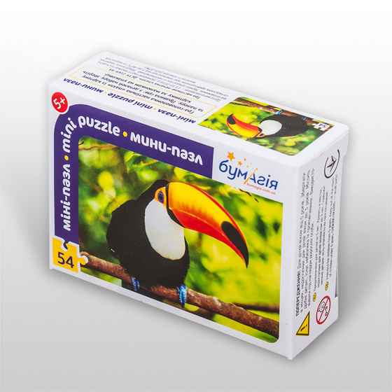 Мини-пазл 54 элемента Тукан Птицы Бумагия - фото 1