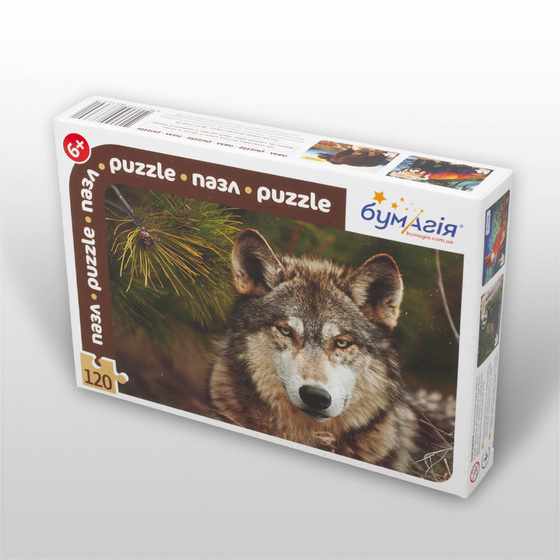 Игра пазл Лесные хищники 120 эл., Волк - фото 1
