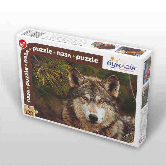 Игра пазл Лесные хищники 120 эл., Волк Игра пазл Лесные хищники 120 эл., Волк