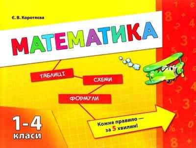 Математика Таблиці Схеми Формули 1-4 класи Авт: Є. Коротяєва Вид: УЛА