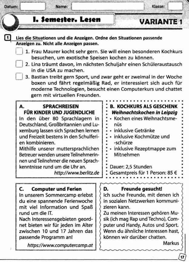 Тестовий зошит Німецька мова 10 клас Deutsch lernen ist super Програма 2018 Сотникова Ранок - фото 3