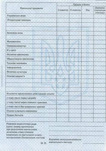 Табель навчальних досягнень учнів 2-4 класів Ранок - фото 2