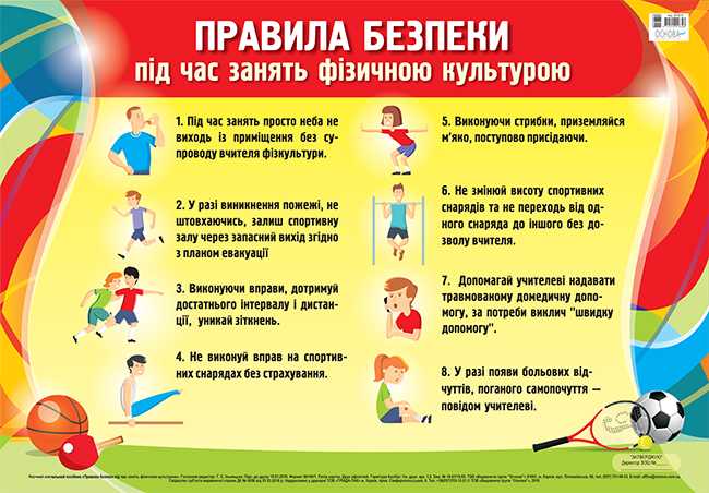 Плакат Правила безпеки під час занять фізичною культурою Основа - фото 1