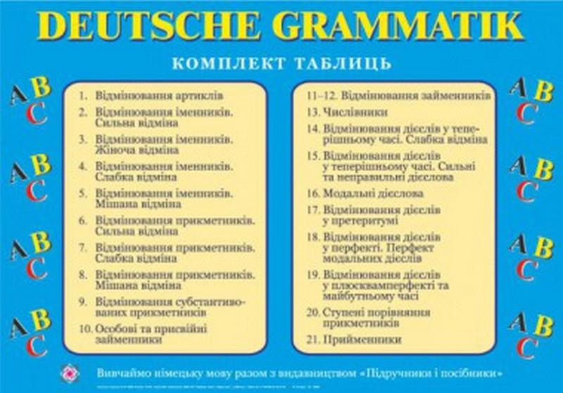 Комплект таблиць Граматика німецької мови Підручники і посібники - фото 1