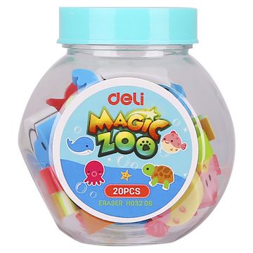 Ластики Deli EH03206 мiкс 20шт морськi мешканцi. Ластики Deli EH03206 мiкс 20шт морськi мешканцi. - Ножиці, циркулі, чинки, ластики