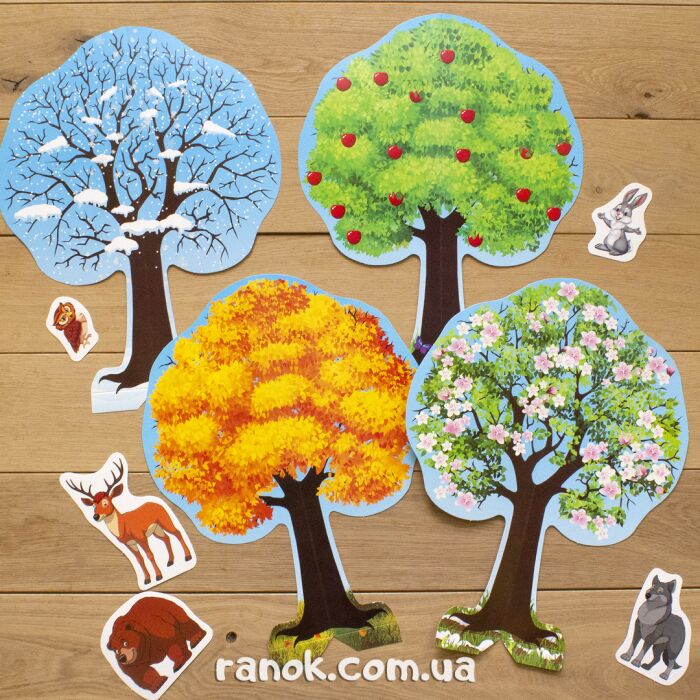 Наочний матеріал. 3D дерево-макет. Пори року. 8 ігор. Ранок - фото 4