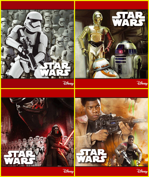 Зошит А5, 15 шт скоба, 48 арк., лінія, офсет, STAR WARS - Шкільні зошити та словники