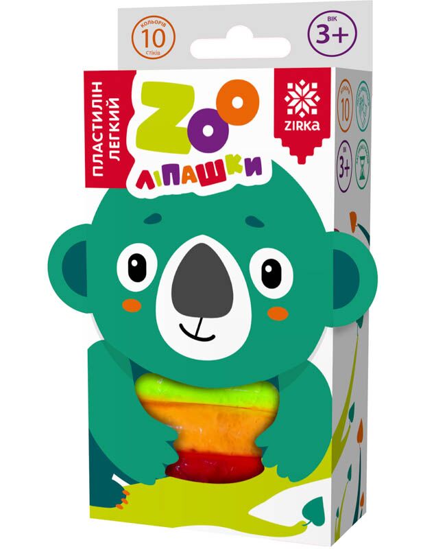 Пластилін легкий ZOOліпашки Коала 6г/10кол/10ст Пластилін легкий ZOOліпашки Коала 6г/10кол/10ст