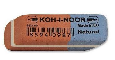Ластик Koh_i_Noor червоно-синiй каучук "Bluestar" Ластик Koh_i_Noor червоно-синiй каучук "Bluestar" - Ножиці, циркулі, чинки, ластики