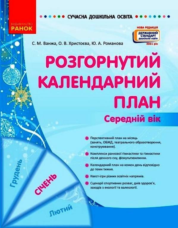 Розгорнутий календарний план СІЧЕНЬ Середній вік Сучасна дошкільна освіта Ванжа С. Ранок - фото 1