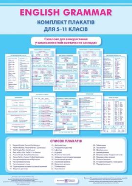 Комплект плакатів Англійська граматика для 5–11 класів Авт: Косован О. Вид-во: Підручники і посібники