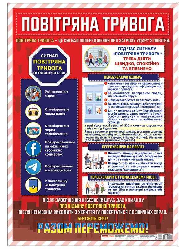 Плакат. Повітряна тривога Плакат. Повітряна тривога