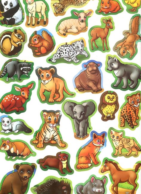 Велика книжка. Розвивальні наліпки. Малята тварини - фото 5