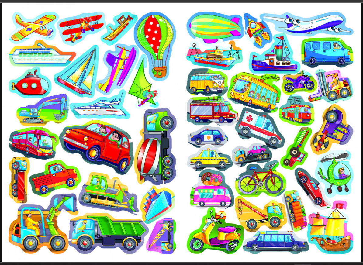 Велика книжка. Розвиваючі наліпки. Розумнi завдання. Веселий транспорт. Crystal Book. - фото 4