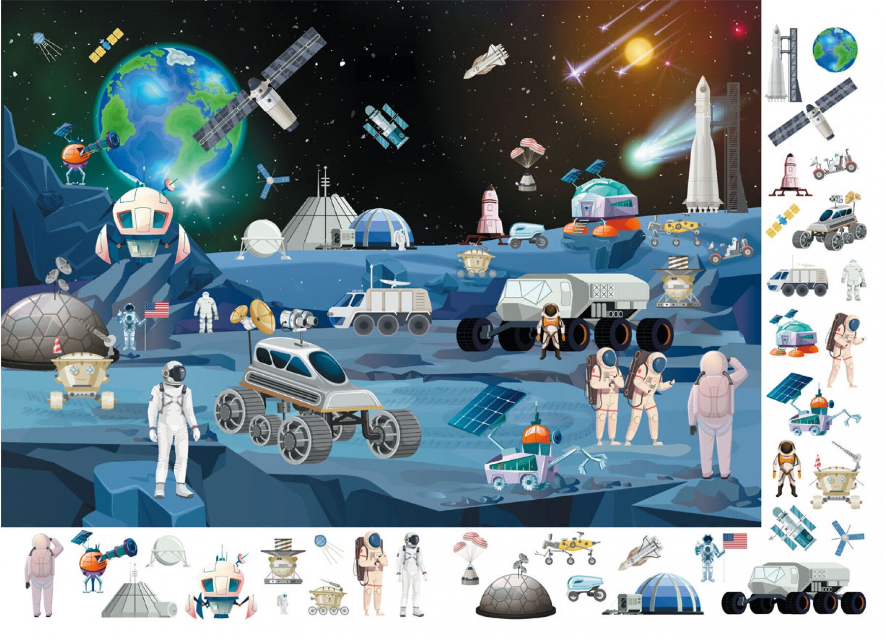 Книга-картонка Великий віммельбух. Космос. Crystal Book. - фото 2