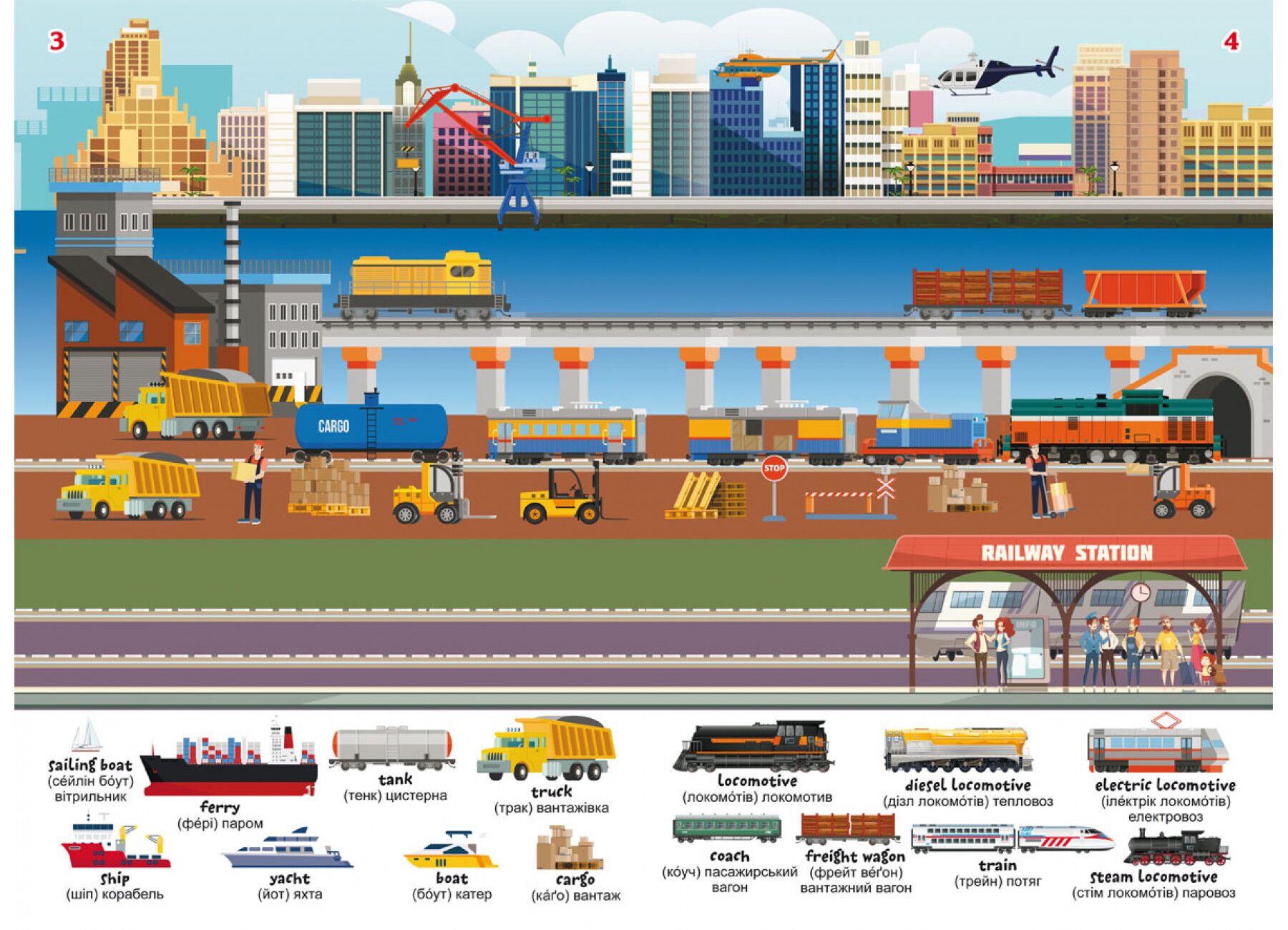 Перший віммельбух із наліпками. Транспорт. Crystal Book. - фото 2