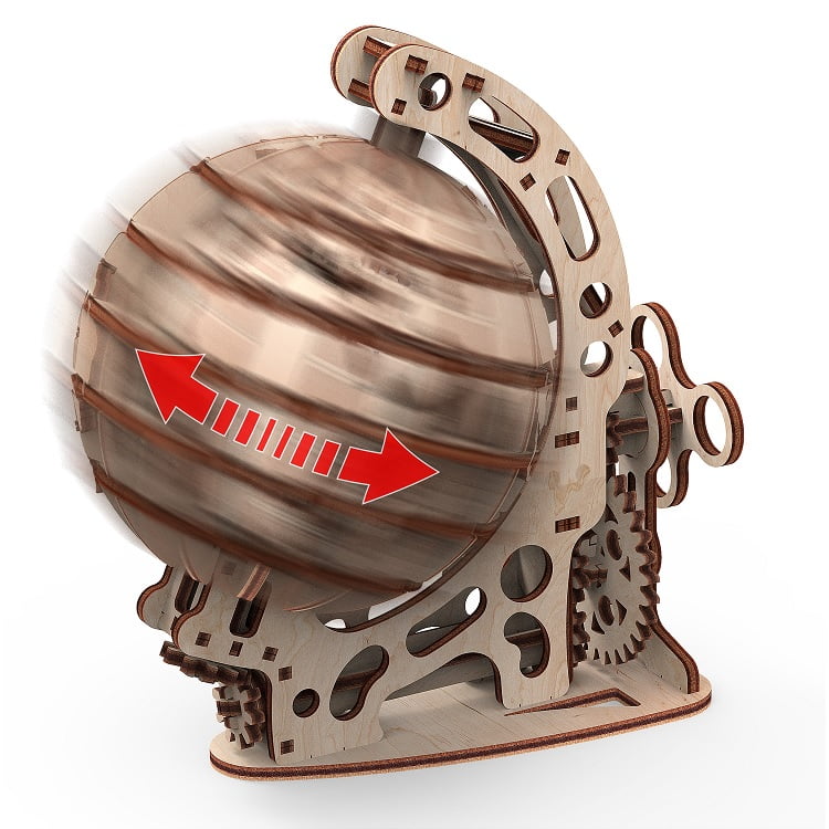 Глобус S. Механічна деревяна 3D-модель - фото 5