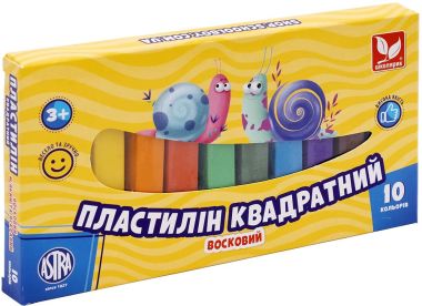 Пластилін квадратний восковий 10 кольорів Пластилін квадратний восковий 10 кольорів - Пластилін та аксесуари