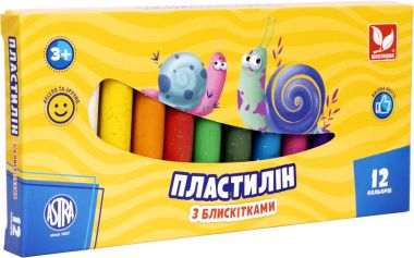 Пластилін круглий восковий з блискітками 12 кольорів Пластилін круглий восковий з блискітками 12 кольорів - Пластилін та аксесуари