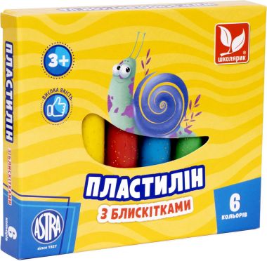 Пластилін круглий восковий з блискітками 6 кольорів - Пластилін та аксесуари