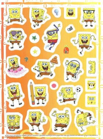 100 наклейок. SpongeBob SquarePants (жовта) - фото 2