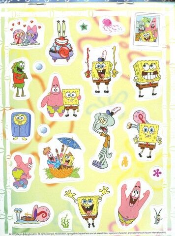 100 наклейок. SpongeBob SquarePants (жовта) - фото 3