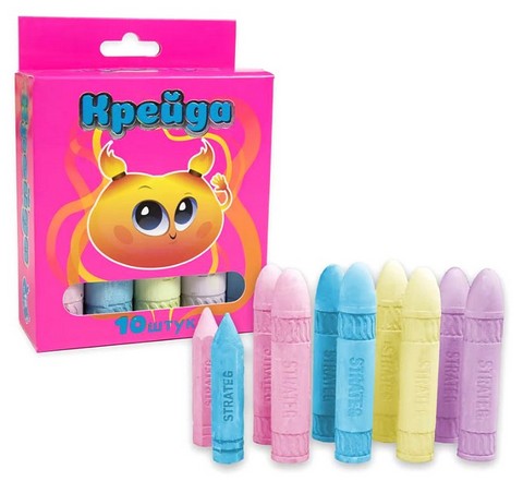 Крейда. Фігурна різнокольорова. 10 штук - фото 1