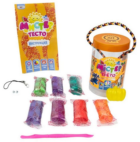 Набір маси для ліплення. Містер тісто. 7 кольорів з блискітками - фото 2
