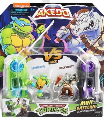 Набір для поєдинку Леонардо та Рокстеді TMNT (Черепашки-ніндзя). Ігровий набір TM Akedo Набір для поєдинку Леонардо та Рокстеді TMNT (Черепашки-ніндзя). Ігровий набір TM Akedo