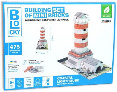 Береговий маяк. Будівельний набір для творчості з міні-цеглинок BLOCKY Береговий маяк. Будівельний набір для творчості з міні-цеглинок BLOCKY