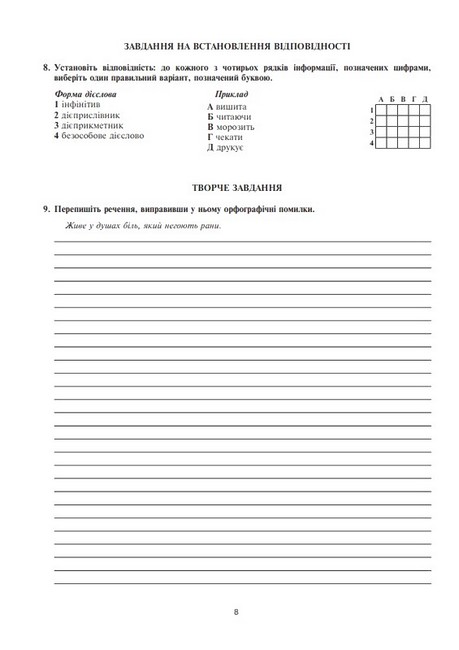 Діагностувальні (контрольні) та самостійні роботи для перевірки знань Українська мова та література 7 клас НУШ Авт: В.М. Когут Г.М. Гуль Вид-во: Богдан - фото 7