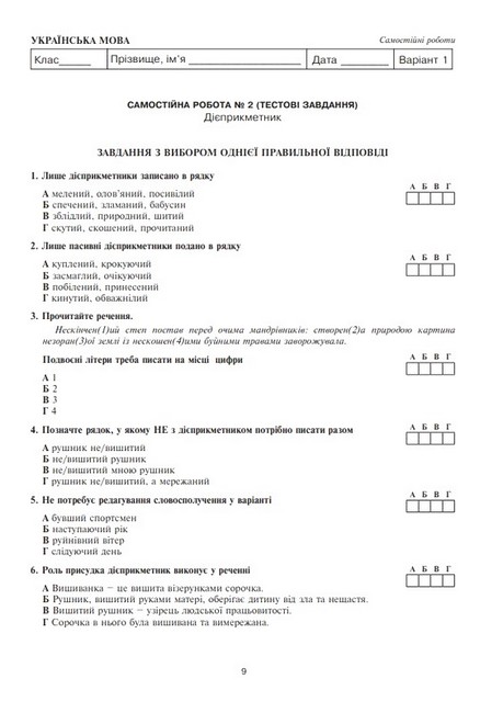 Діагностувальні (контрольні) та самостійні роботи для перевірки знань Українська мова та література 7 клас НУШ Авт: В.М. Когут Г.М. Гуль Вид-во: Богдан - фото 8