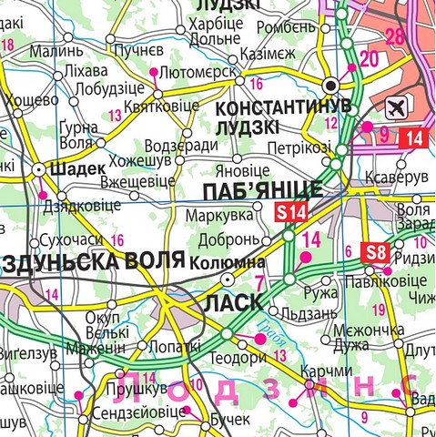 Польща. Карта автомобільних шляхів. М 1:700 000 - фото 3