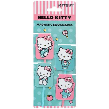 Закладинки Kite Hello Kitty 4шт/в блістері магнітні+стрічка-лясе НK24-497-1 Закладинки Kite Hello Kitty 4шт/в блістері магнітні+стрічка-лясе НK24-497-1 - Канцелярські товари