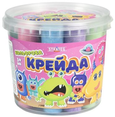 Крейда Велика кругла - 16 штук різнокольорова Вид-во: Strateg Крейда Велика кругла - 16 штук різнокольорова Вид-во: Strateg