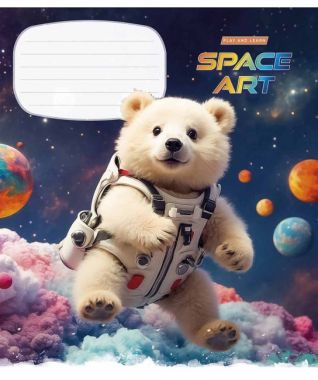 Зошит учнівський, 12арк., у лінію, ВД-лак, Star (012-3406L,  Space Art 12л) - Шкільні зошити та словники