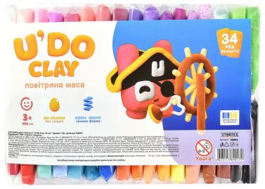 Набір для творчості "U'DO Clay" 34 штуки Вид-во: Strateg - Пластилін та аксесуари