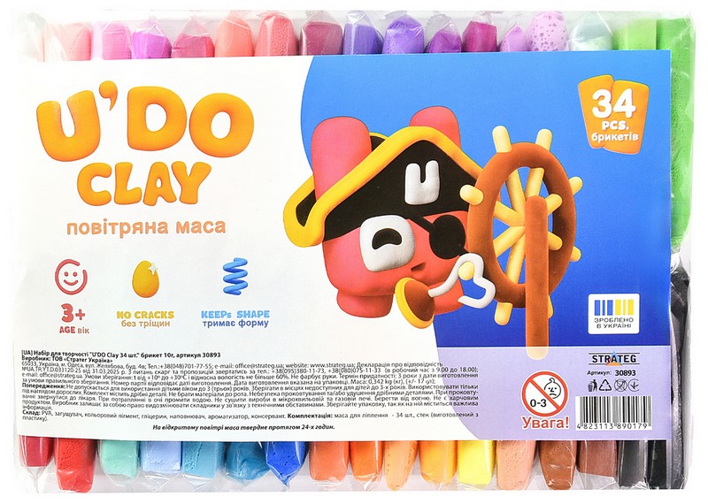 Набір для творчості UDO Clay 34 штуки Вид-во: Strateg - фото 1