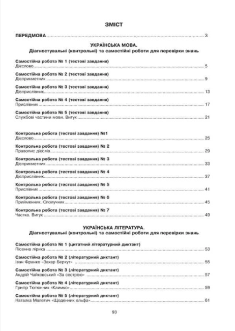 Діагностувальні (контрольні) та самостійні роботи для перевірки знань Українська мова та література 7 клас НУШ Авт: В.М. Когут Г.М. Гуль Вид-во: Богдан - фото 2