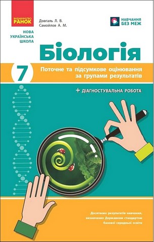 Поточне та підсумкове оцінювання за групами результатів Біологія 7 клас НУШ Авт: Довгаль Л.В. Самойлов А.М. Вид-во: Ранок - фото 1