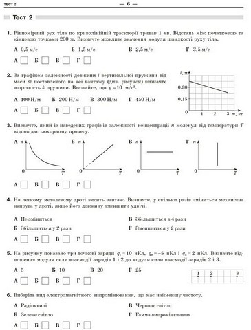 НМТ 2026 Тестовий зошит Фізика Авт: І. Гельфгат М. Петракова Вид-во: Ранок - фото 2