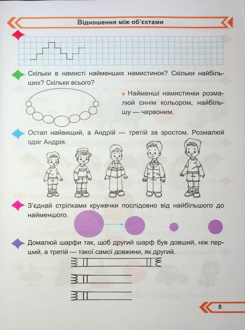 Робочий зошит Математика 1 клас Частина 1 НУШ До підручника М. Козак О. Корчевської Авт: М. Козак О. Корчевська Вид-во: Пiдручники i посiбники - фото 7