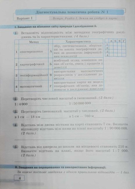 Діагностувальні тематичні роботи з географії 6 клас НУШ Авт: М. Зінкевич У. Конанець Т. Бекіш Вид-во: Астон - фото 3