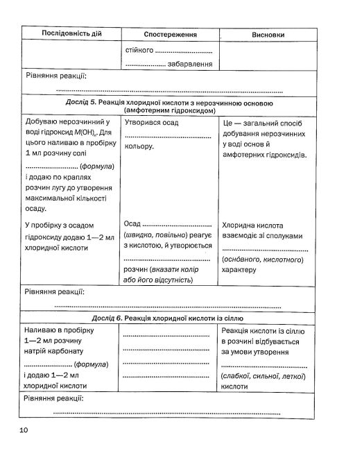 Зошит для практичних робіт Хімія 8 клас Програма 2021 Авт: Попель П., Крикля Л. Вид-во: Академія - фото 9
